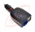 USB nabjac autoadaptr 2 x USB, 3000 mA max., DC 12/24 V, ierny