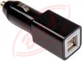 USB nabjac autoadaptr, 2 x USB, 2400 mA max., DC 1224 V, ierny