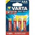 1,5V AAA batria alkalick Varta Max Tech, 4 ks, blister, cena za 1 ks