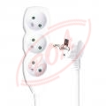 3m 3-zsuvka predlovac prvod EMOS P0313R, 3x1,5mm2, 16A, biely
