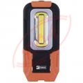 3W COB LED plastové pracovné svietidlo EMOS P3888, 200 lm, 3x AAA, 20m, 20h, magnety + hák, lámacia rukoväť