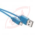 1m USB 2.0 kblik s opletom:  USB A <---> USB micro B, Emos SM7006B, modr