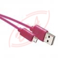1m USB 2.0 kblik s opletom:  USB A <---> USB micro B, Emos SM7006P, ruov