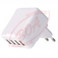 USB nabíjací adaptér do siete EMOS SMART V0117, 4x USB-A (2,4A), max 34W, 50×57×62mm, biely