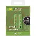 2600mAh 1,2V AA NiMH batéria GP ReCyko+ 2700, 2 ks, plastová krabička, cena za 1 ks